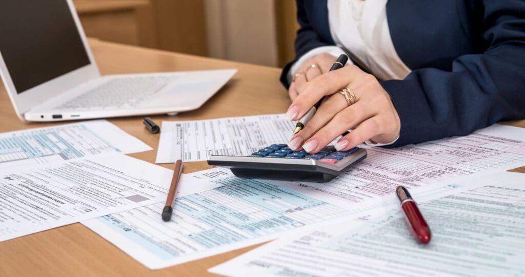 Woman providing tax services